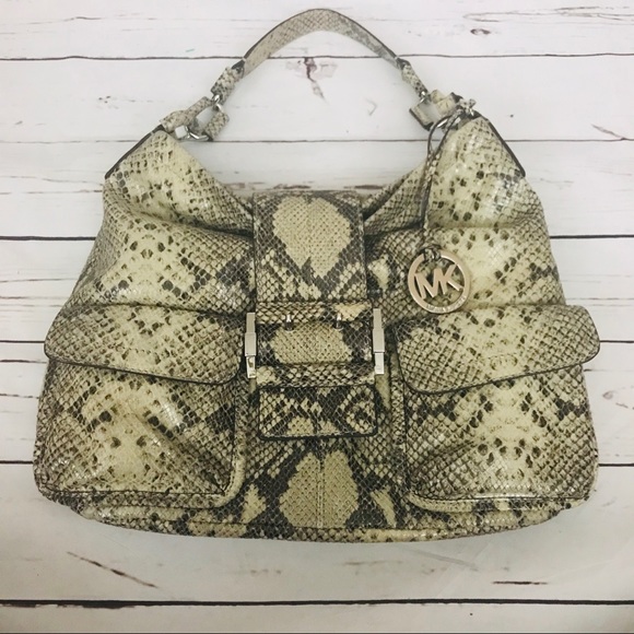 Michael Kors Handbags - Michael Kors Snakeskin Hobo Shoulder Bag